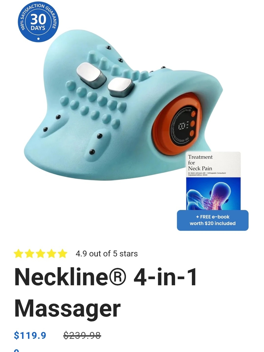 4-in-1 Neck Massager — Soft Light Blue